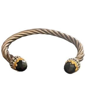 Silver Tone Cable Cuff Bracelet
